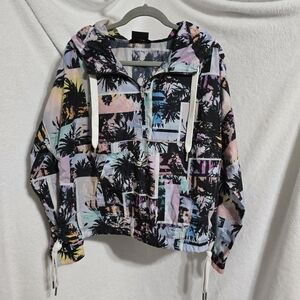 Calvin Klein Performance Palm Tree Windbreaker Jacket Size M